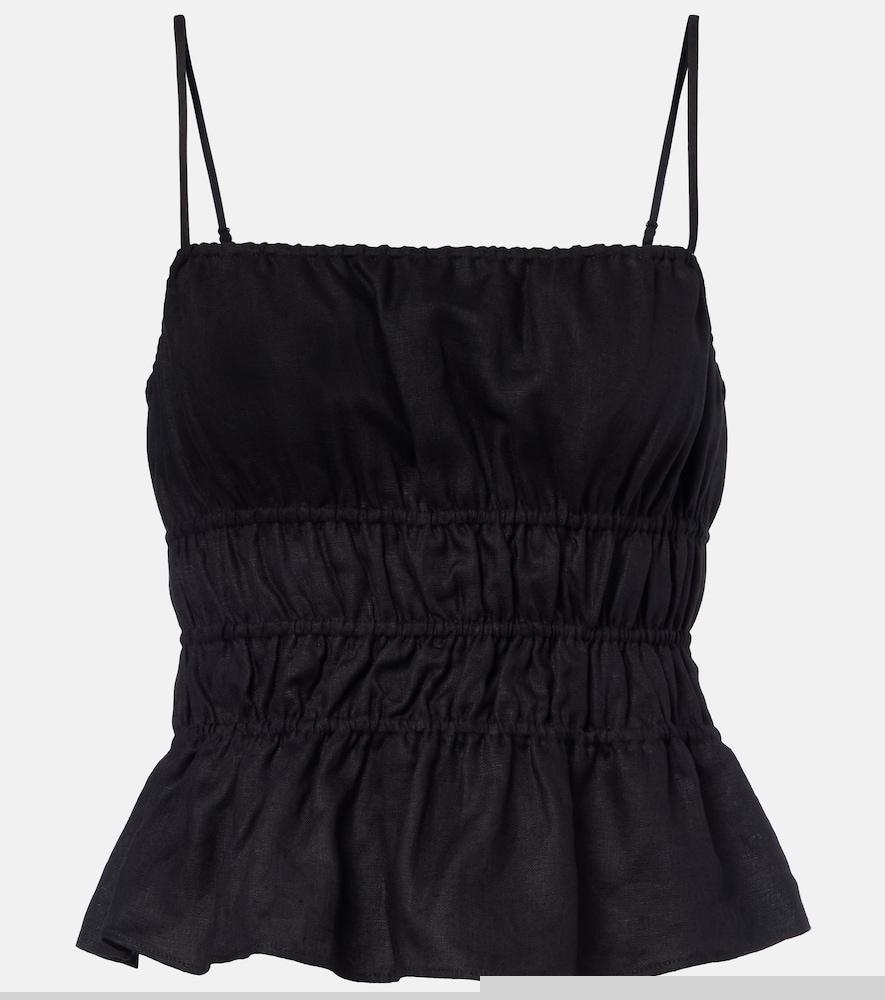 staud ayla linen crop top