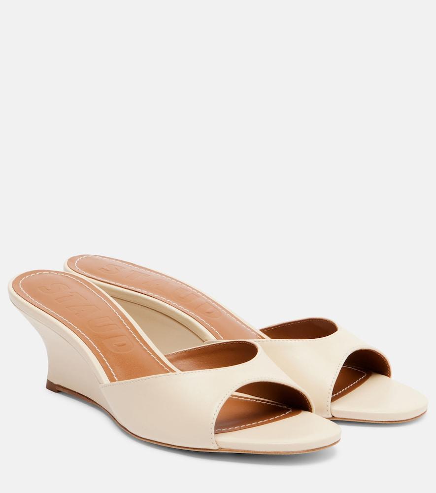 staud brigitte leather wedge mules