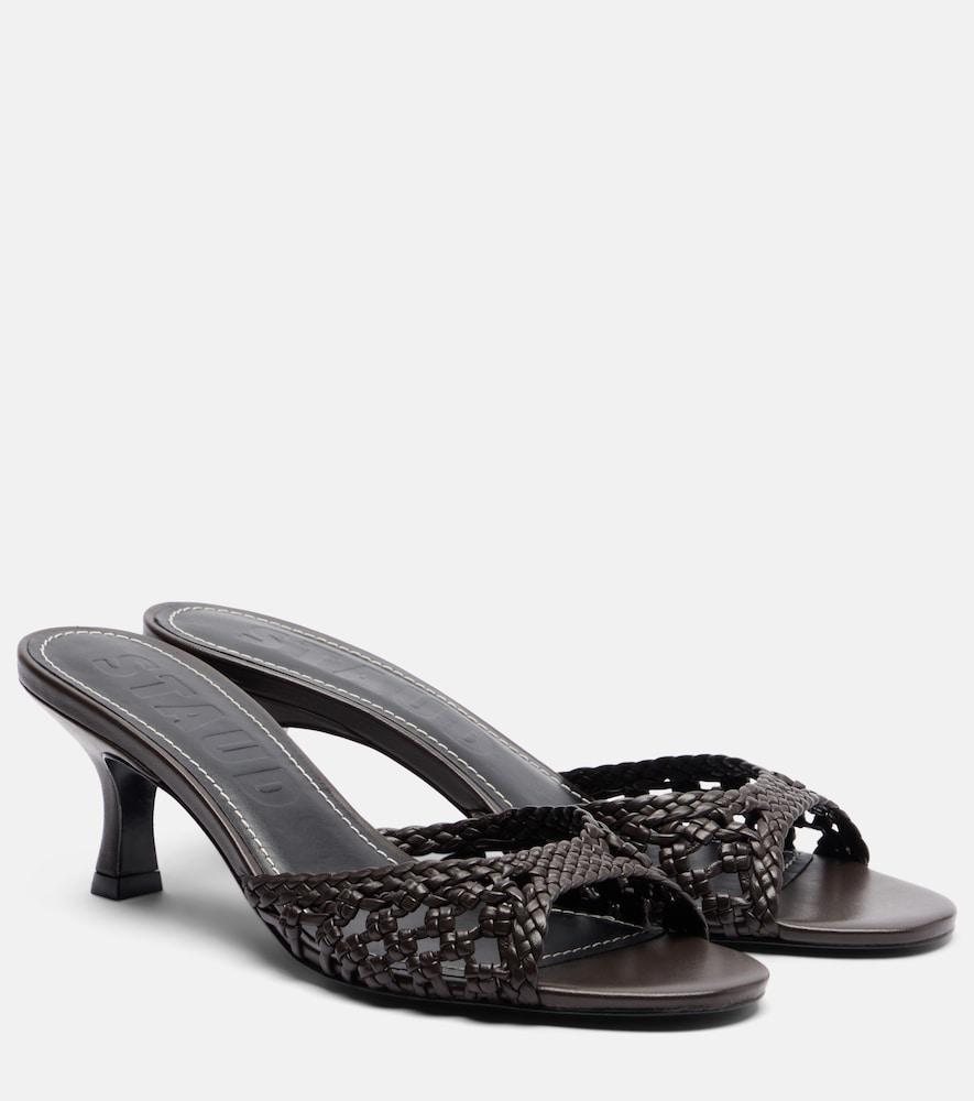 staud brigitte woven leather mules