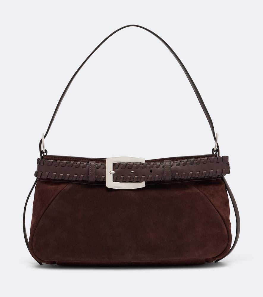 staud brooklyn small suede shoulder bag