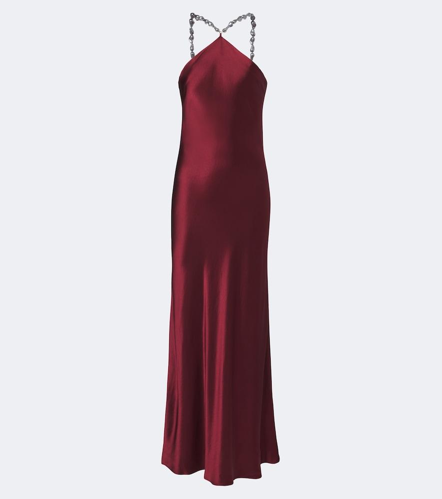 staud cadence halterneck satin slip dress