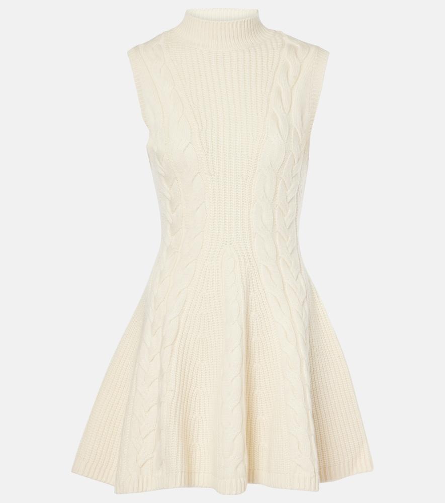 staud charade cable-knit wool-blend minidress