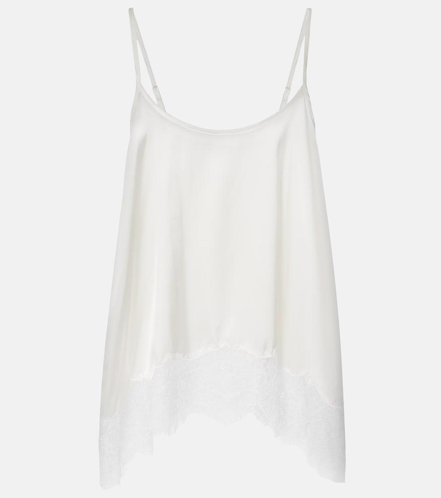 staud chloe lace-trimmed silk-blend satin camisole