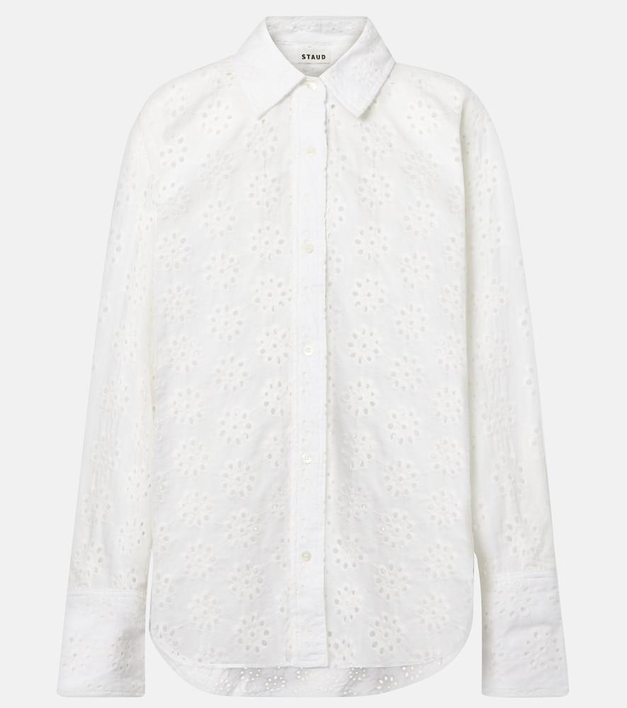 staud colton eyelet cotton shirt