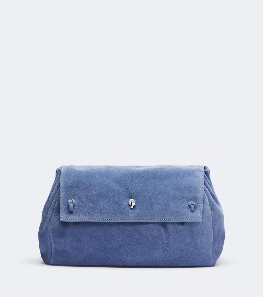 staud cy medium suede clutch