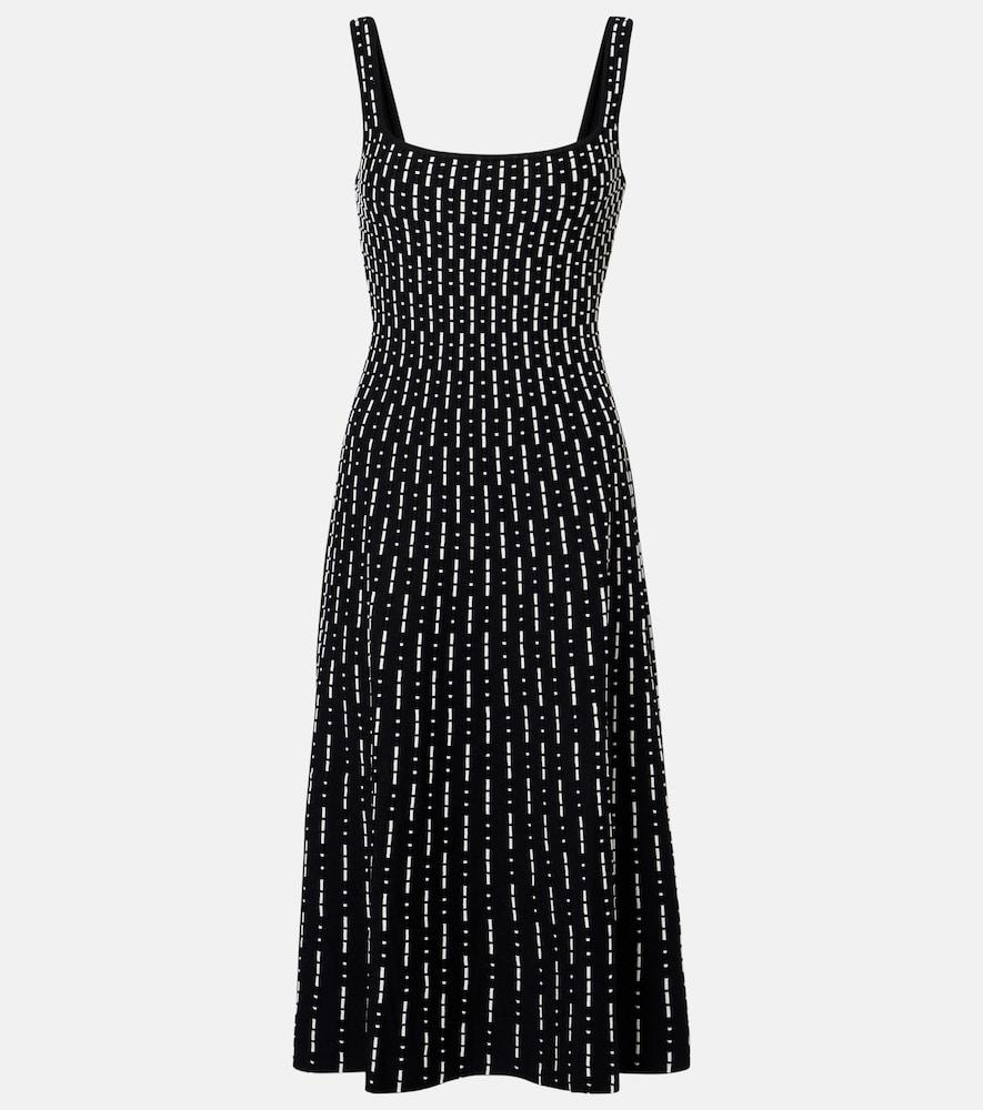 staud ellison compact knit midi dress
