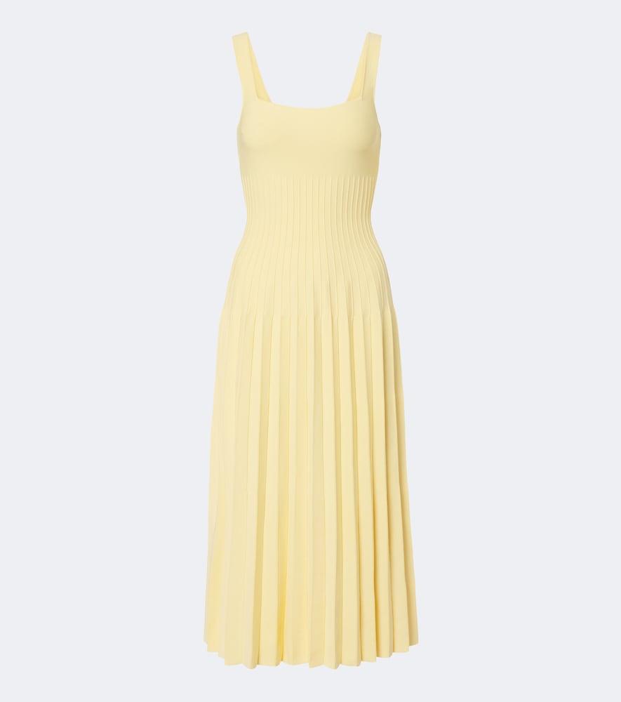 staud ellison pleated maxi dress