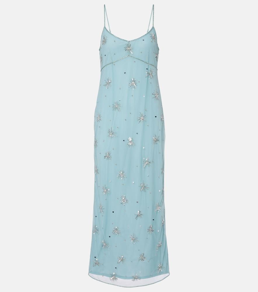 staud elsa embellished midi dress