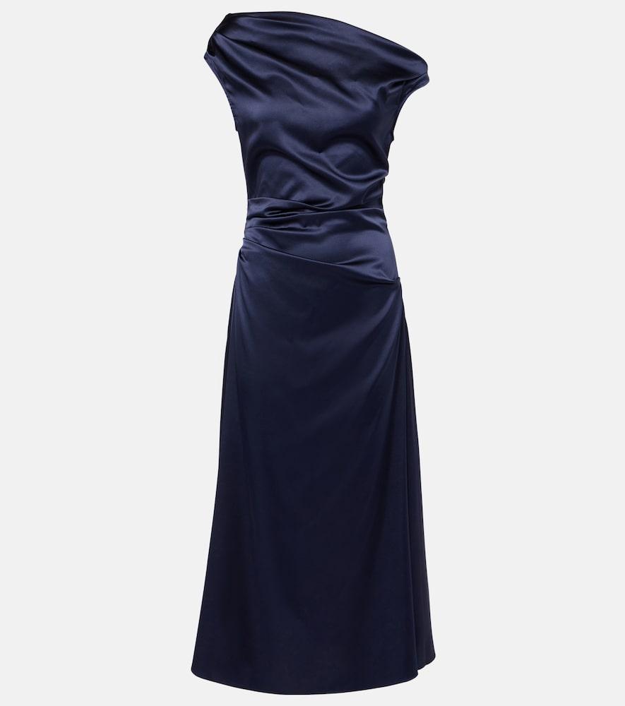 staud elyse pleated silk-blend maxi dress