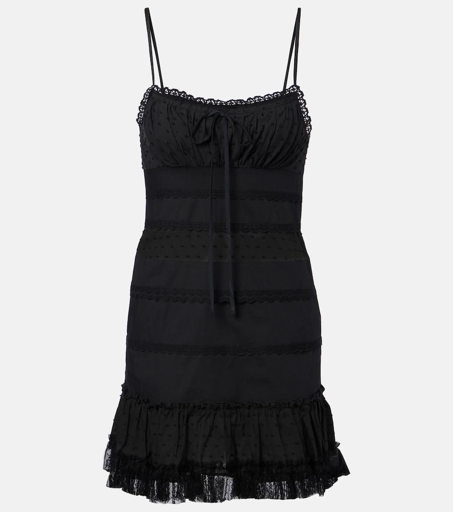staud halie ruffled cotton-blend poplin minidress