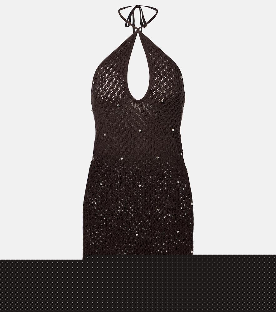staud isola crochet embellished cotton beach dress