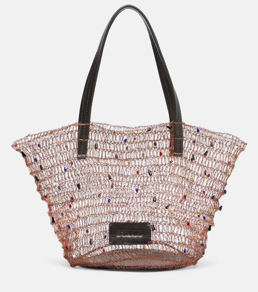 staud jewel embellished top-handle bag