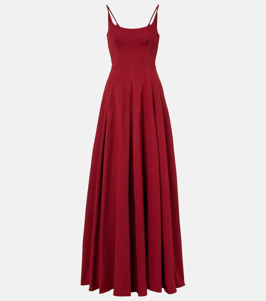 staud joy pleated cotton-blend gown