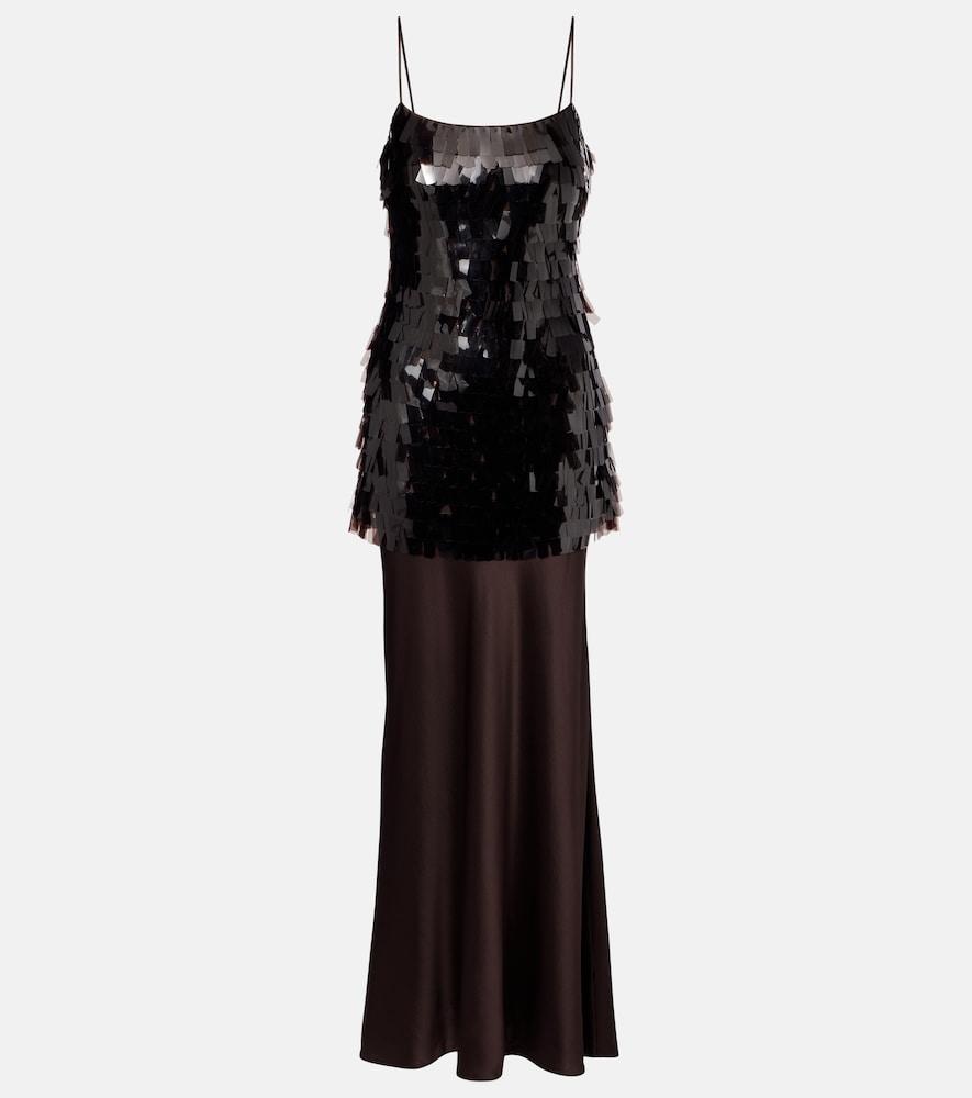staud mesa sequined satin gown
