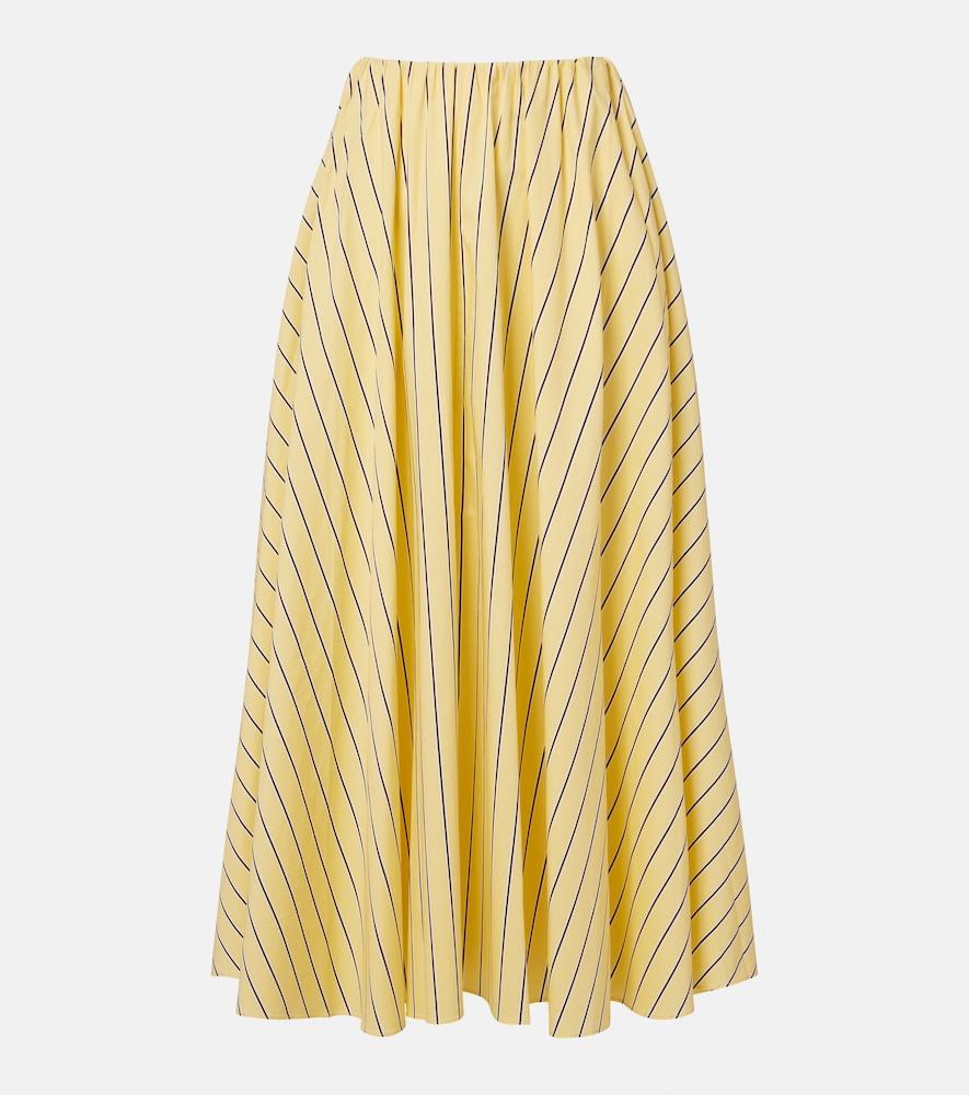 staud milano striped cotton maxi skirt