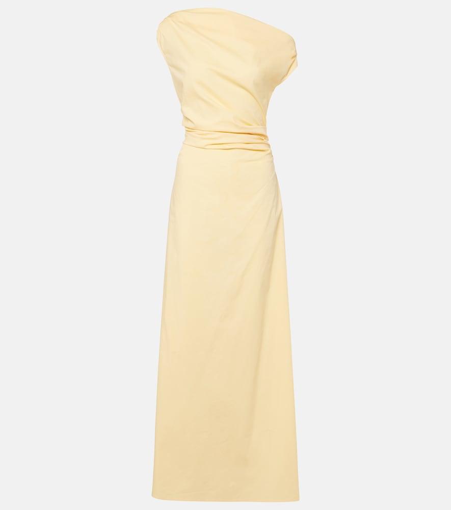staud phare one-shoulder cotton maxi dress