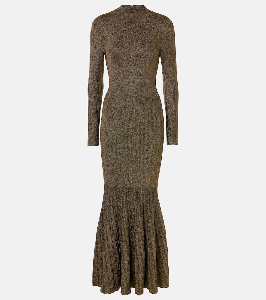 staud raquel lamé maxi dress