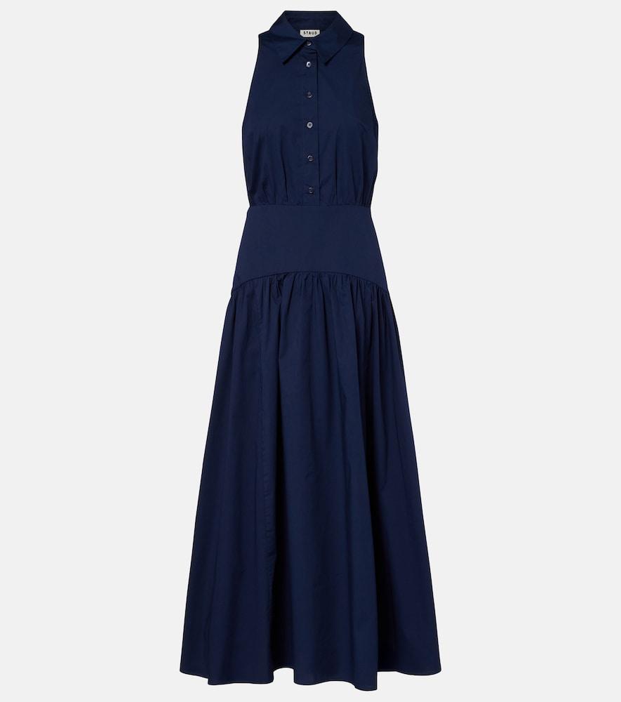 staud romy cotton midi dress