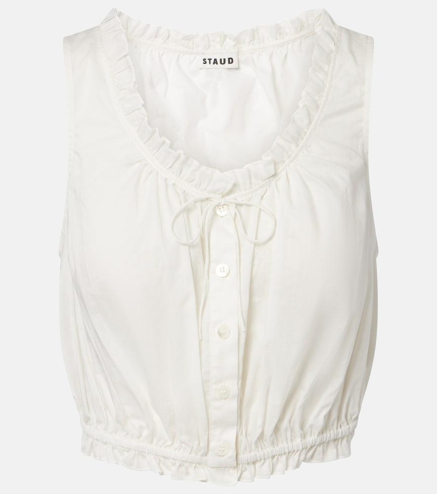 staud sicilia lace-trimmed cotton voile top