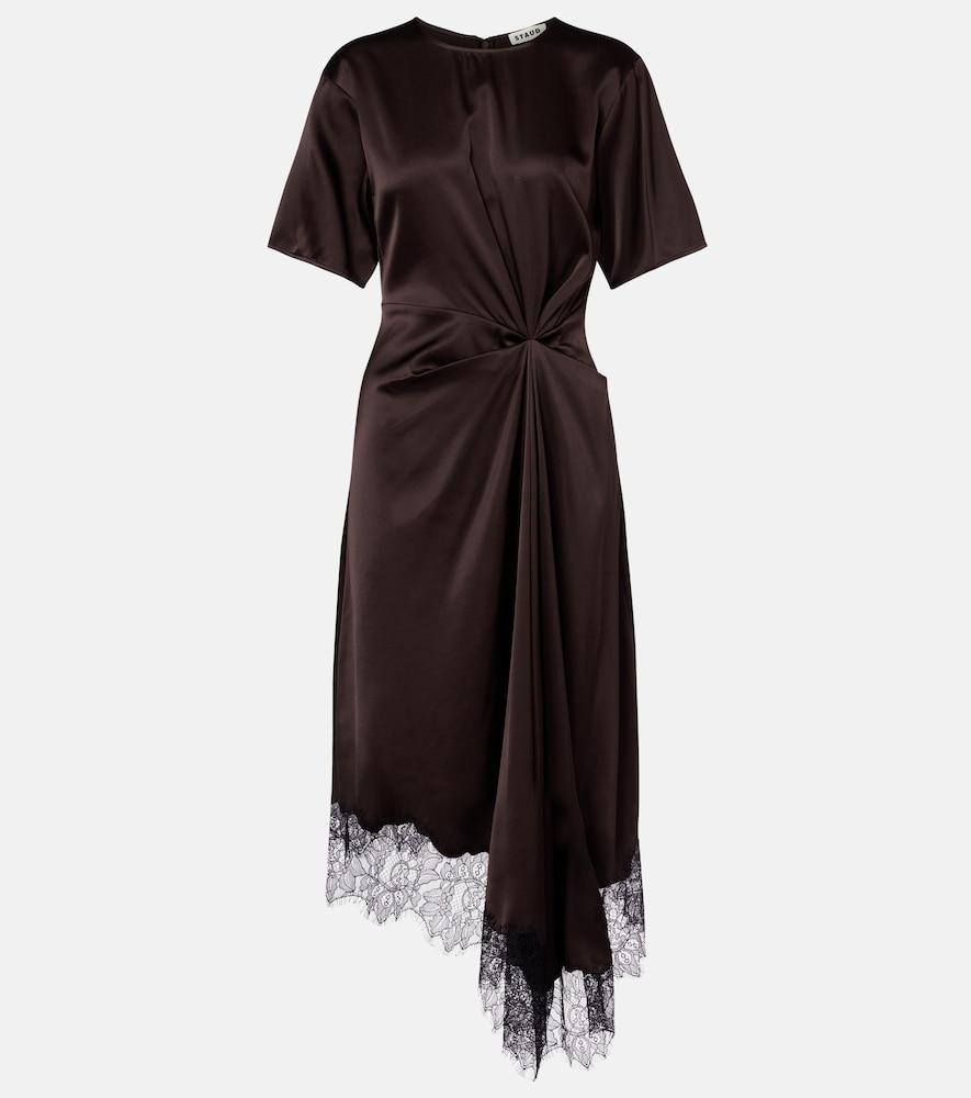 staud sonoma lace-trimmed silk-blend midi dress