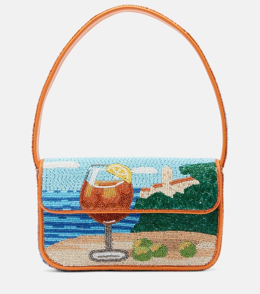 staud tommy small beaded shoulder bag