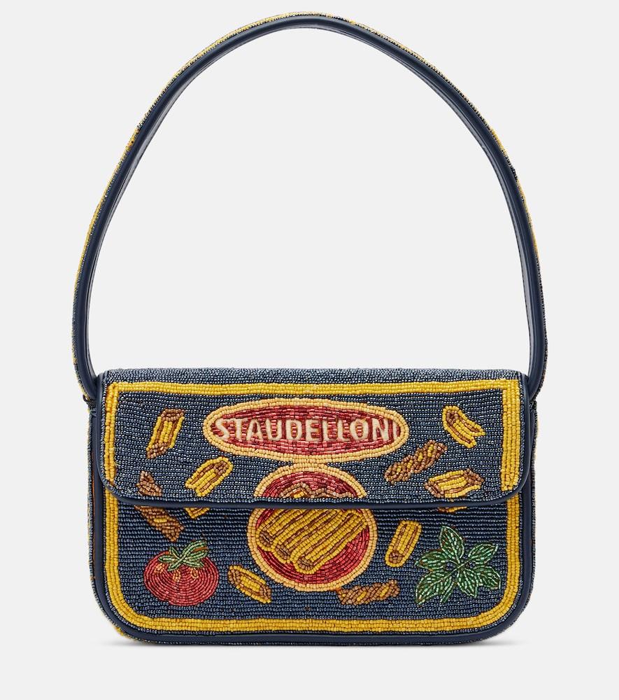 staud tommy small beaded shoulder bag