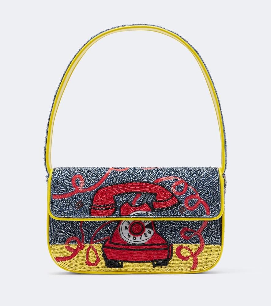 staud tommy small beaded shoulder bag