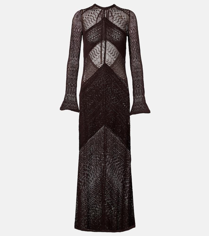 staud vera knitted open-back maxi dress