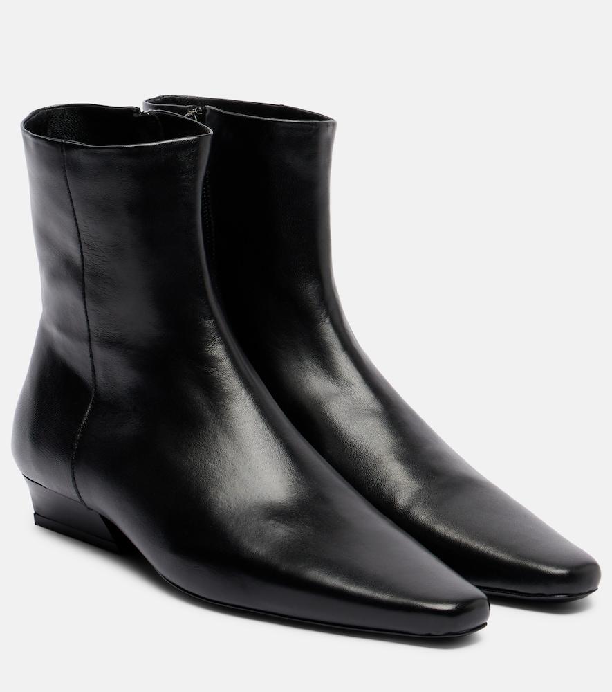 staud wally flat leather ankle boots