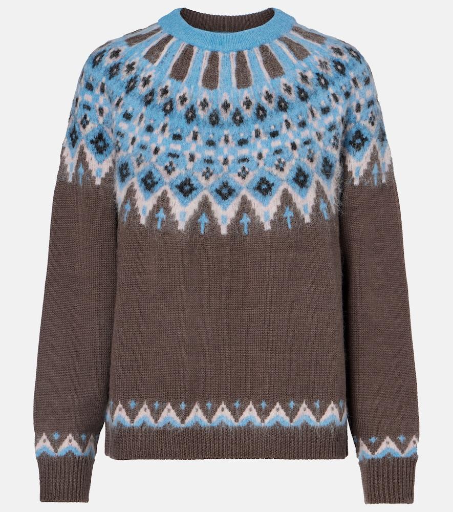 staud zane fair isle wool-blend sweater