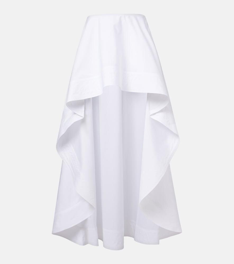 stella mccartney asymmetric ruffled cotton poplin miniskirt