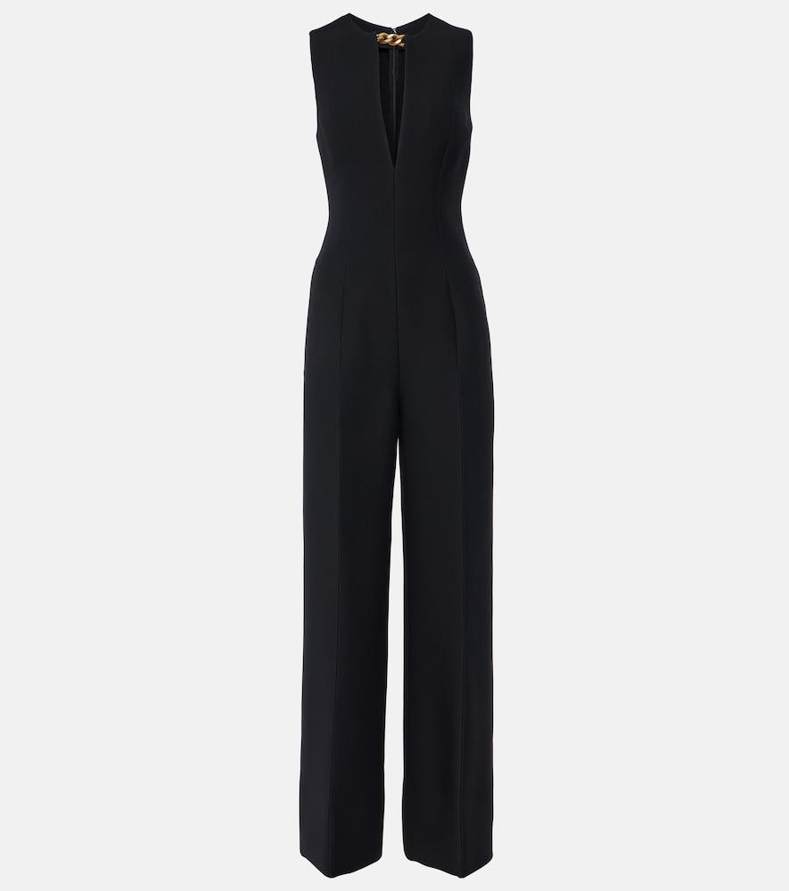 stella mccartney chain-detail wool and silk jumpsuit