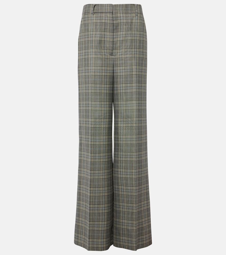 stella mccartney checked wool flared pants