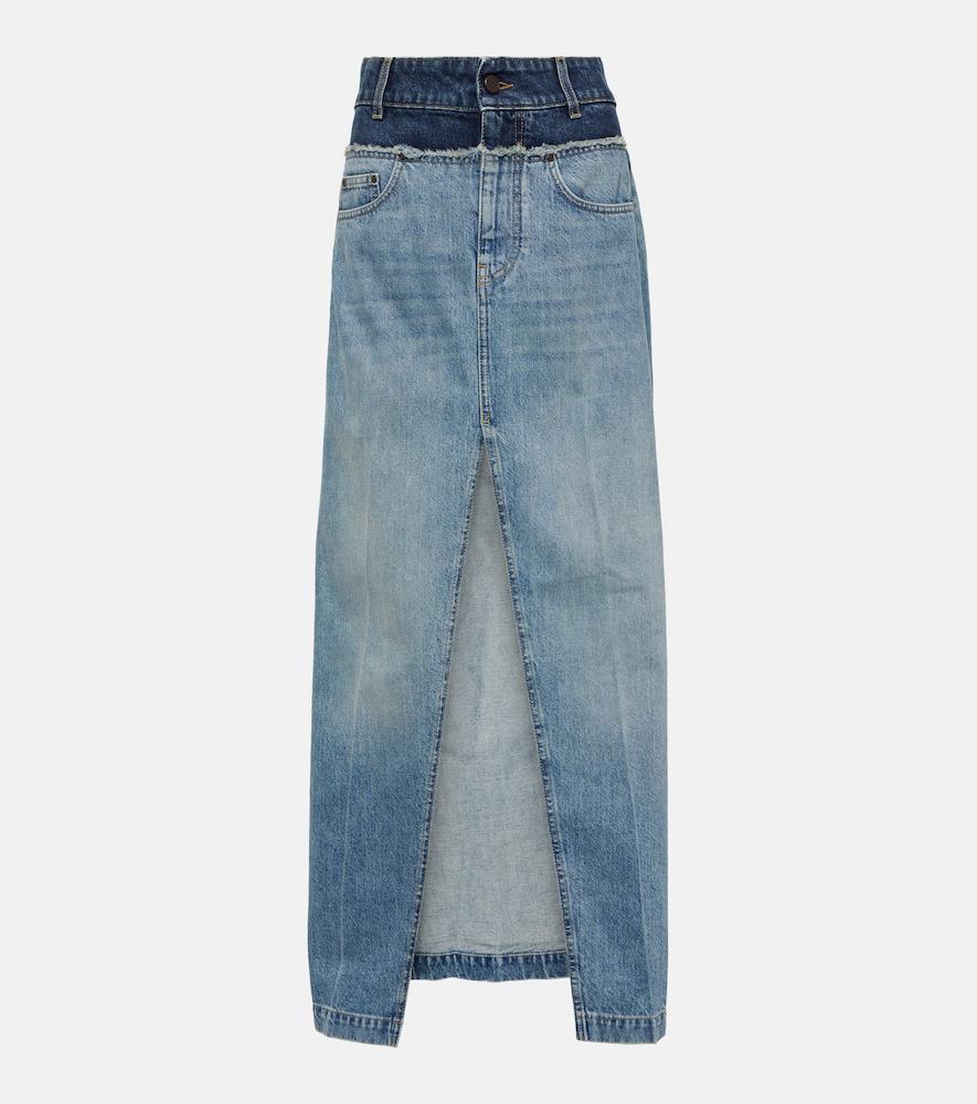 stella mccartney denim maxi skirt