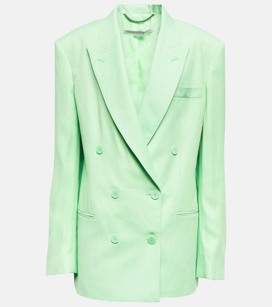stella mccartney double-breasted linen-blend blazer