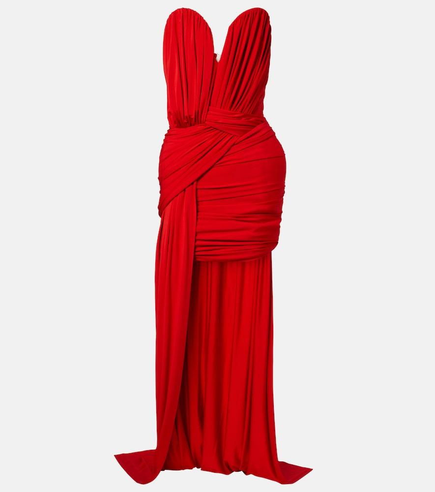 stella mccartney draped crêpe jersey bustier dress