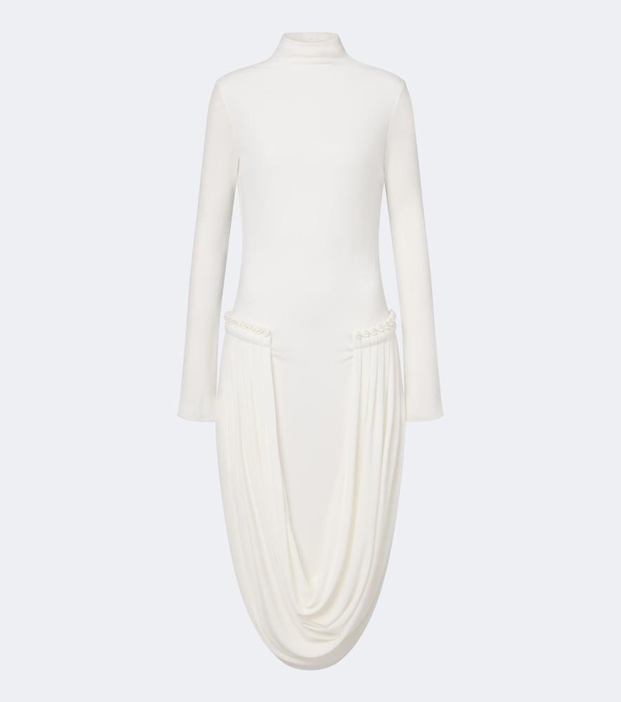 stella mccartney draped-detail jersey midi dress