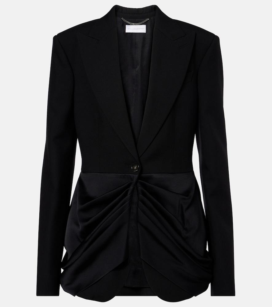 stella mccartney draped satin-trimmed wool blazer