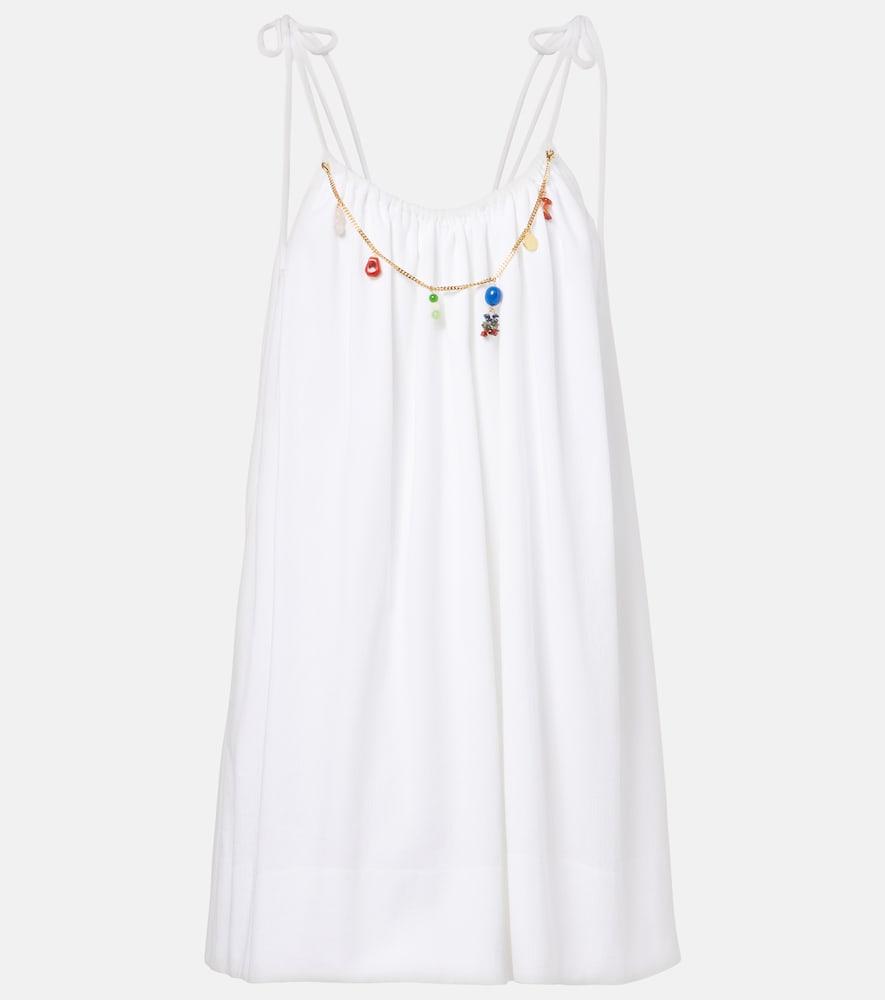 stella mccartney embellished cotton crêpon minidress
