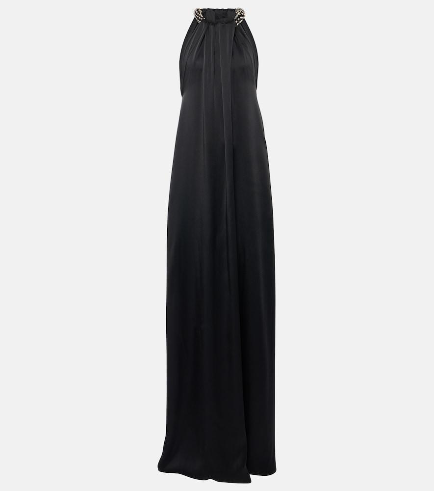 stella mccartney embroidered halterneck gown