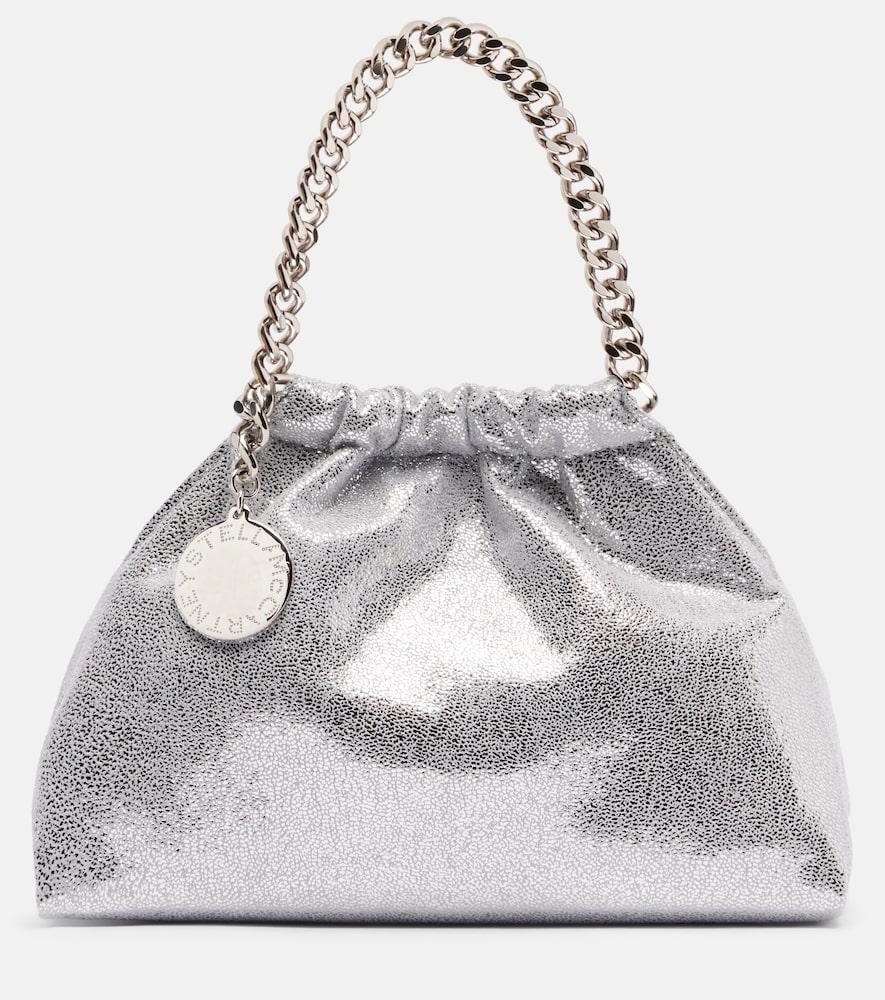 stella mccartney falabella small metallic top-handle bag