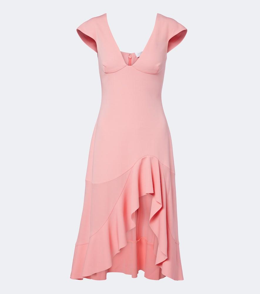 stella mccartney frill trim midi dress