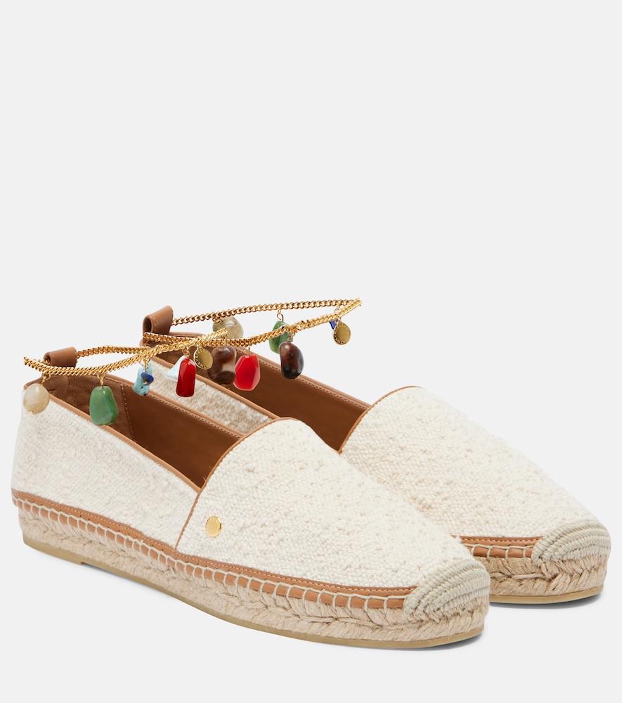 stella mccartney gaia embellished canvas espadrilles