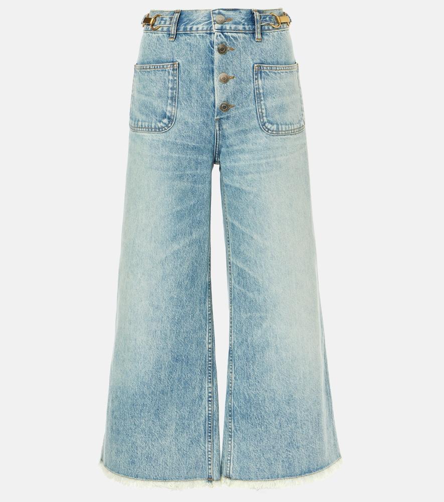 stella mccartney high-rise cropped flared jeans
