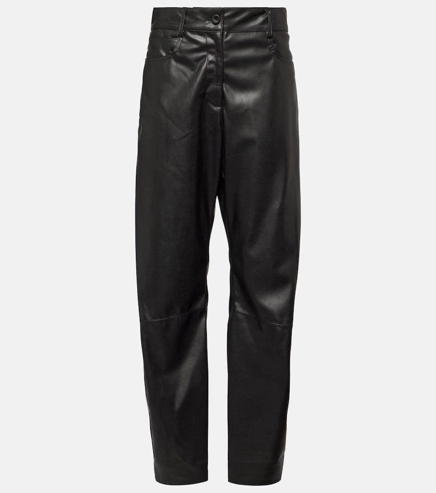 stella mccartney high-rise faux leather straight pants