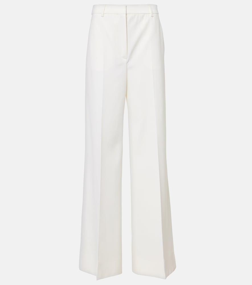 stella mccartney high-rise pleated wool wide-leg pants