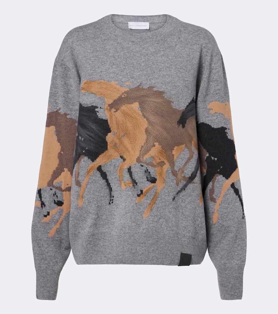 stella mccartney intarsia virgin wool sweater