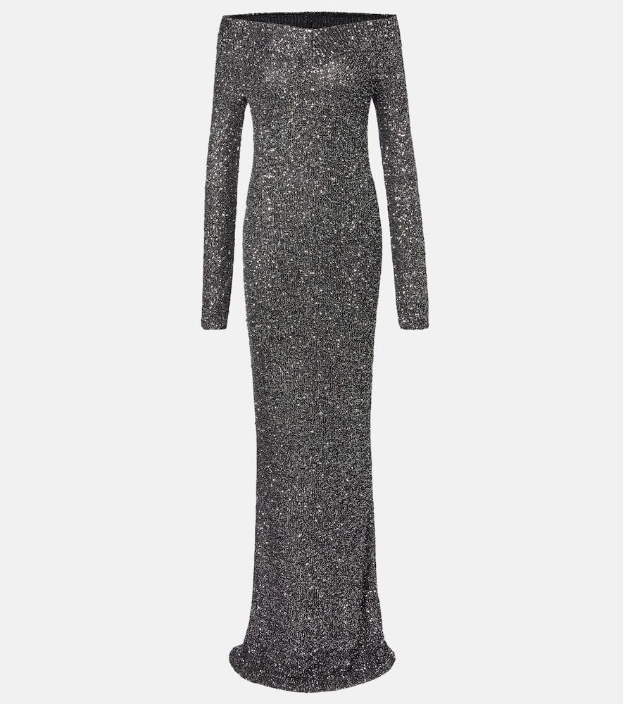stella mccartney knitted sequined gown