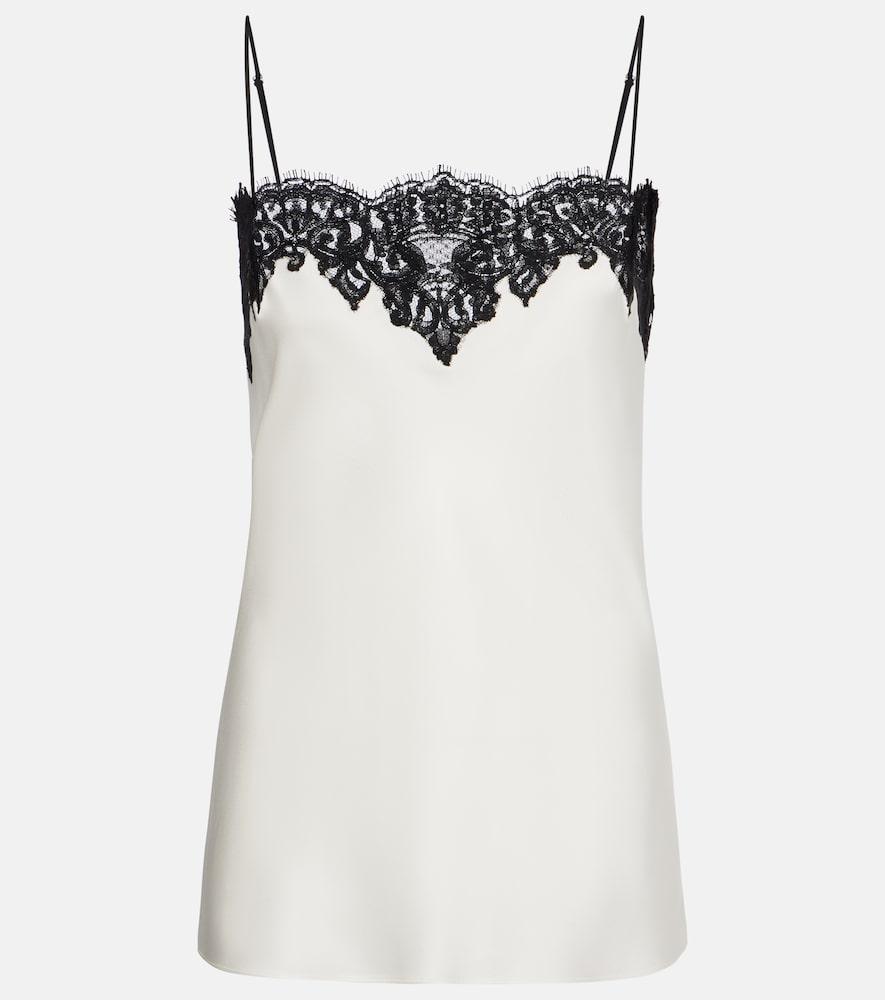stella mccartney lace-trimmed satin camisole