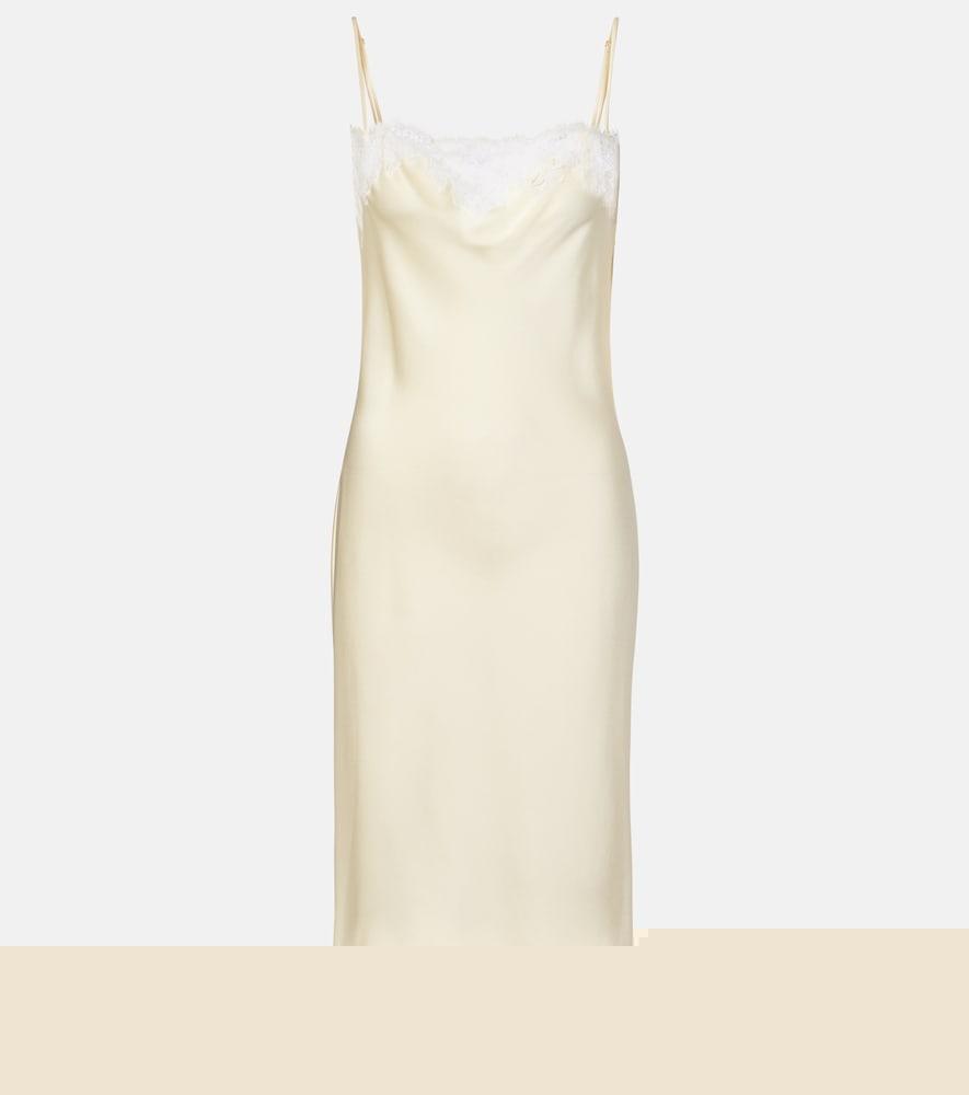 stella mccartney lace-trimmed satin slip dress